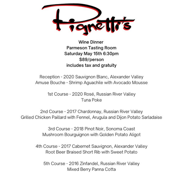 Wine Dinner | Dripping Springs, TX | May 15th