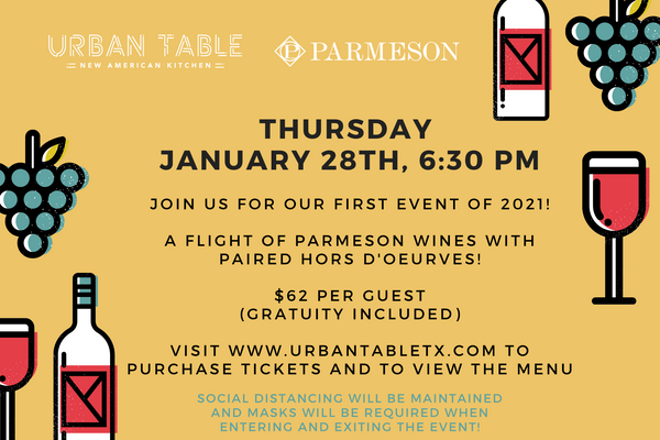 Wine Tasting | Urban Table | College Station, TX | January 28th